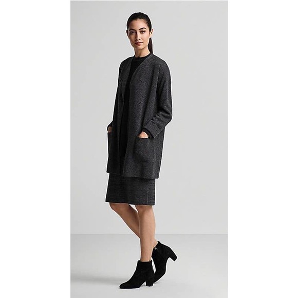Eileen Fisher Sweaters | Eileen Fisher Sleek Tencel Merino Cardigan | Color: Gray | Size: XL | Esbathrift12's Closet